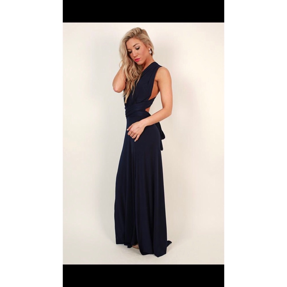 NWOT impressions navy multi wear dress